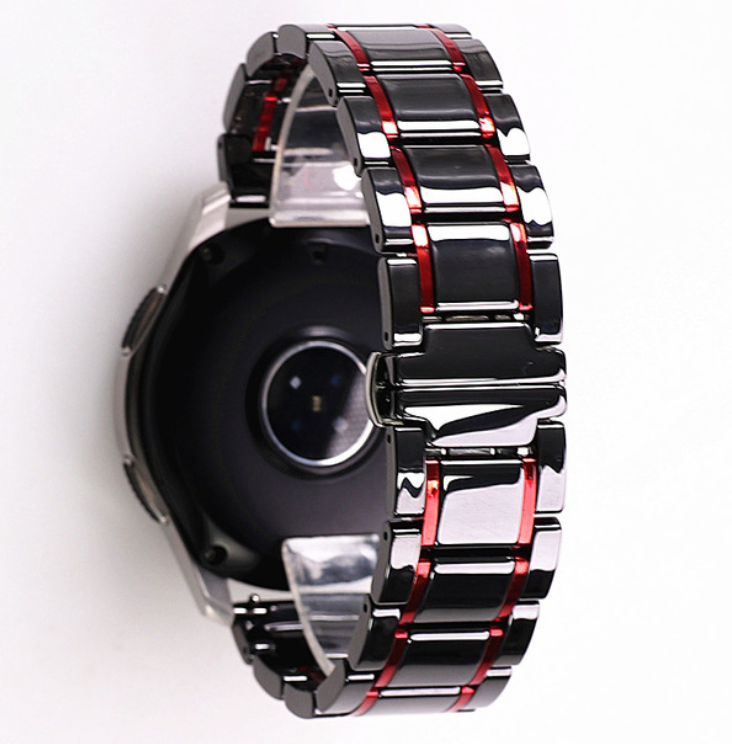 

Браслет для часов Watch Band керамический 22 мм Черный с красными вставками