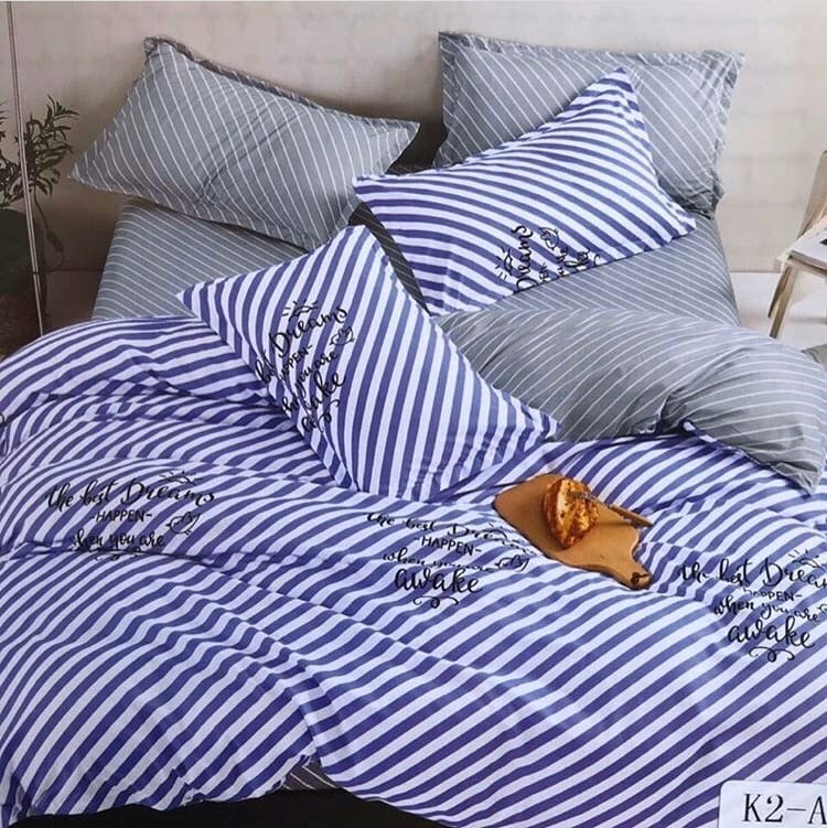 

Постельное белье CottonTwill Диагональ синие полосы Подростковый комплект