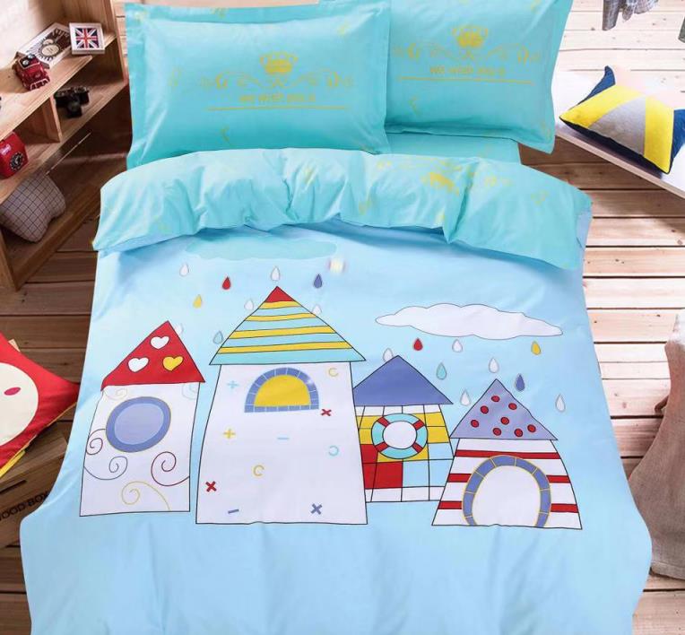 

Постельное белье CottonTwill из сатина панель "Городок" Подростковый комплект