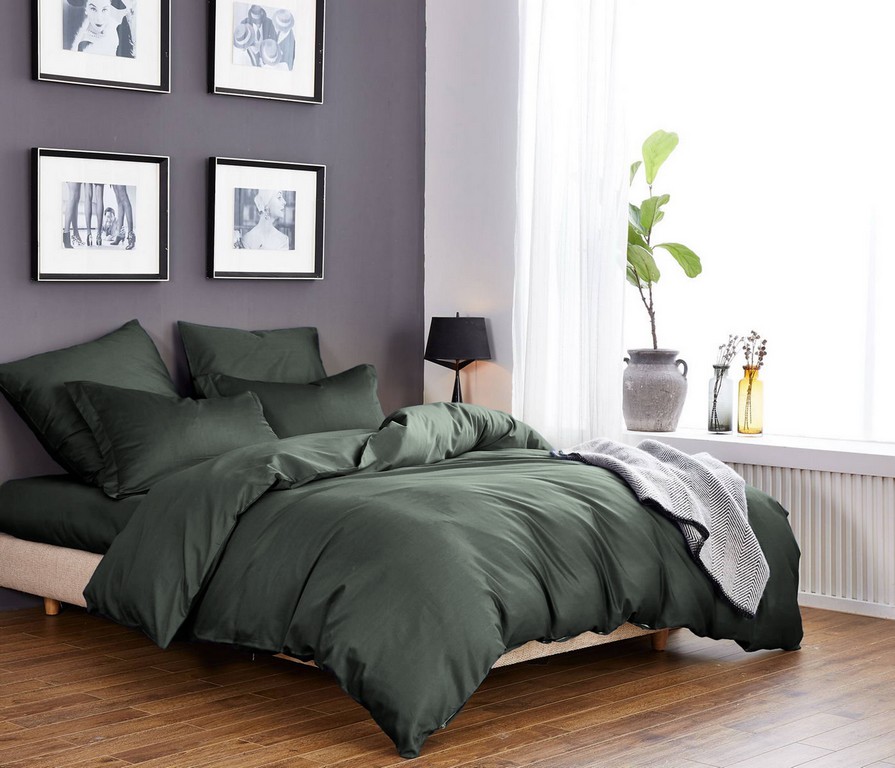 

Постельное белье CottonTwill серое однотонное ткань сатин Евро комплект