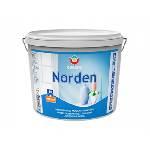 

Эмаль акриловая полуглянцевая водоразбавимая Eskaro Norden 70