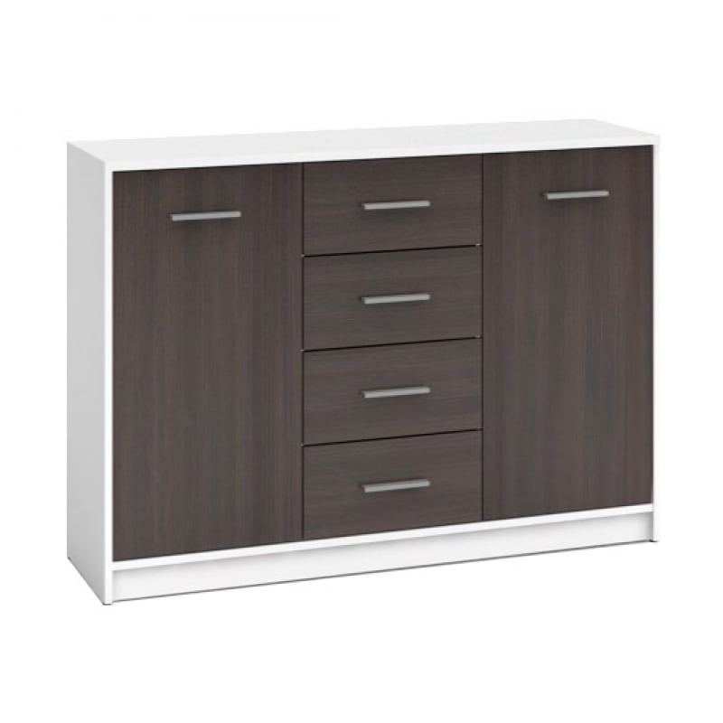 

Просторный комод с дверцами и ящиками для гостиной Nepo Plus Black Red White 119x84x34 030472
