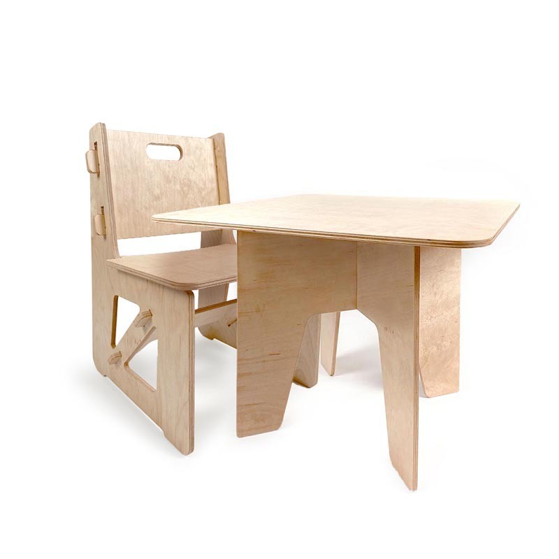 

Комплект Дитячий дерев"яний стілець та стільчик ZIGZAG WOOD ATELIER Береза