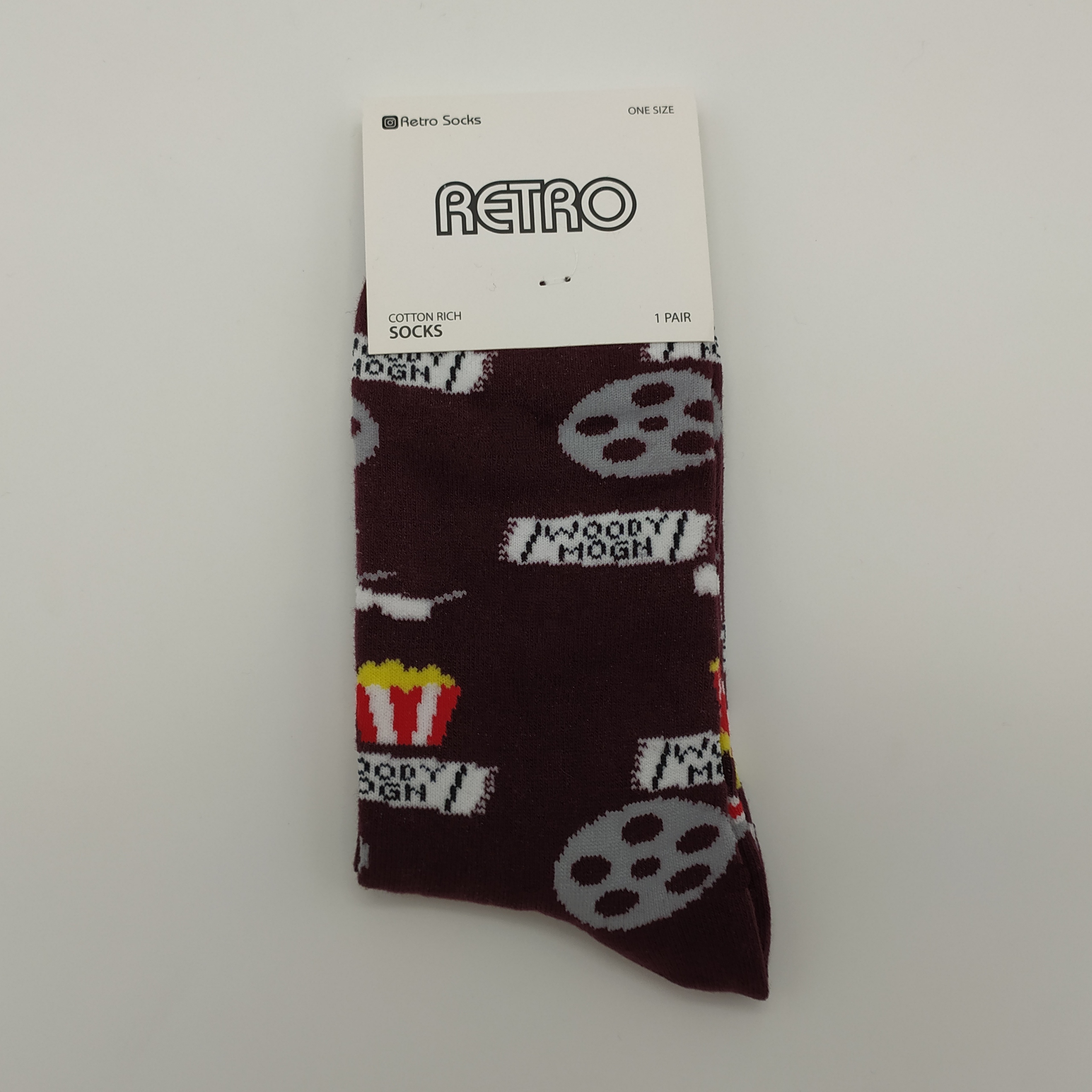 

Носки с принтом Попкорн Retro унисекс размер 36-42