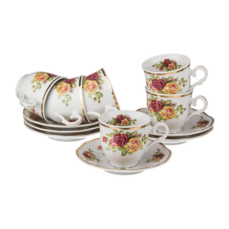 

Набор чашек с блюдцами 140 мл. Moritz Zdekauer фарфор 193 Оfelie 6 шт.