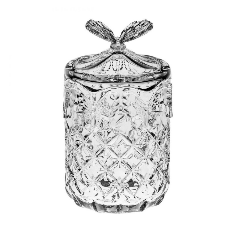 

Доза с крышклй (бабочка) 230 мм. Crystal Bohemia хрусталь бабочка