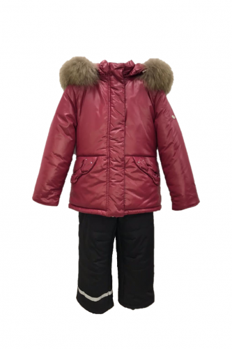 

Комплект ( Куртка+Полукомбинезон) с натуральной опушкой Pilguni P2964SA-65 110 см малиновый