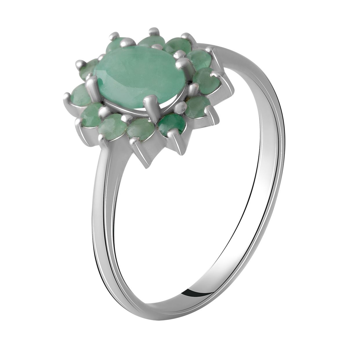 

Серебряное кольцо LAMIA с натуральным изумрудом 1.14ct 17.5 размер