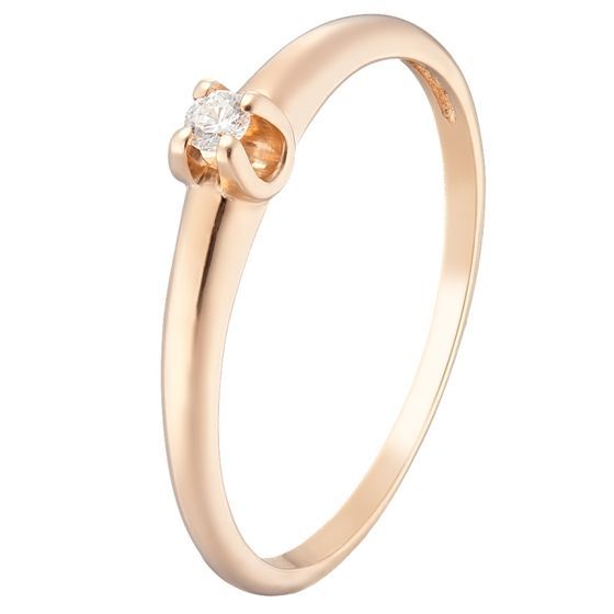 

Золотое кольцо LAMIA с натуральными бриллиантом 0.08ct 17.5 размер