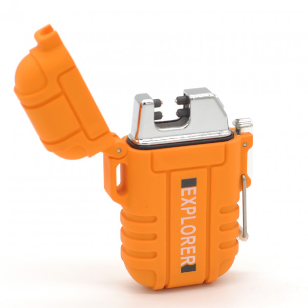 

Электрическая USB импульсная зажигалка UKC EXPLORER с двойным электро импульсом в подарочной коробке Оранжевая