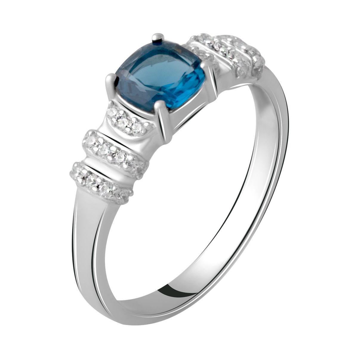

Серебряное кольцо LAMIA с натуральным топазом Лондон Блю 1.124ct 19 размер