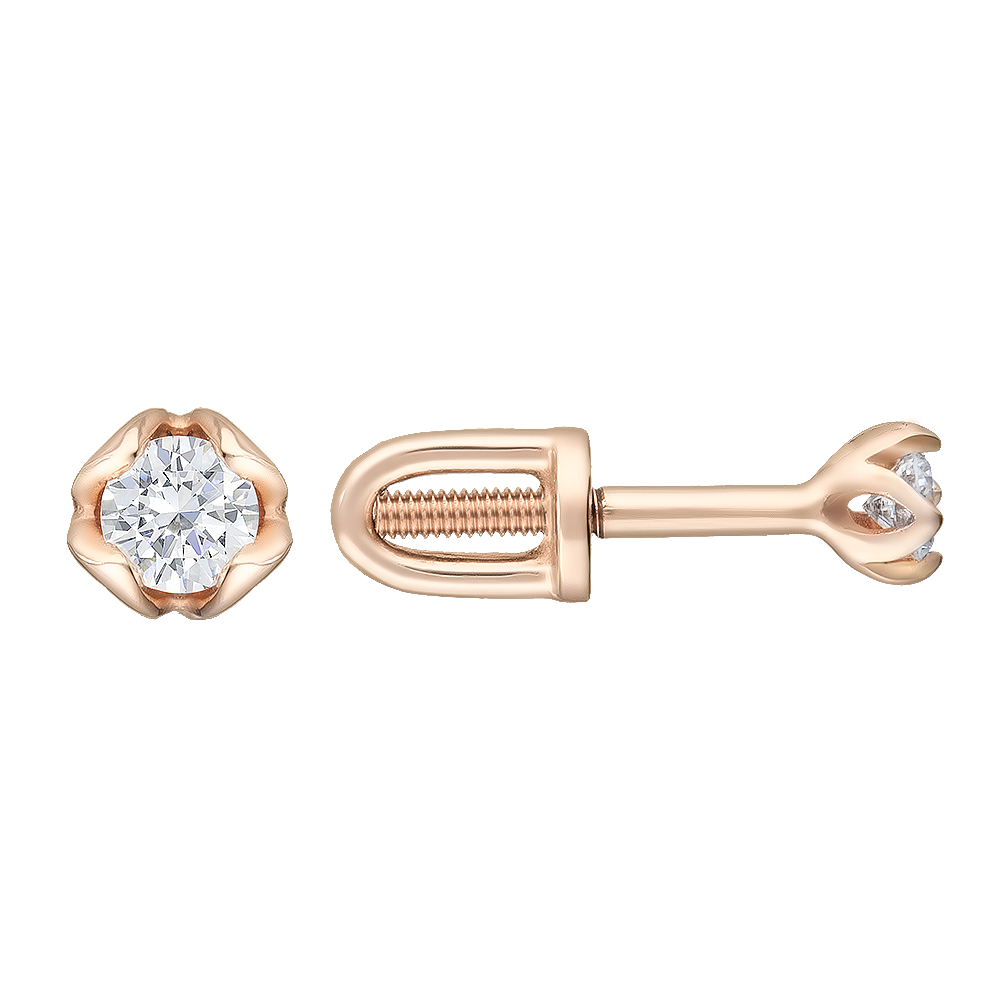 

Золотые серьги LAMIA с натуральными бриллиантом 0.12ct