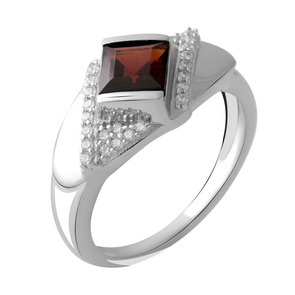 

Серебряное кольцо LAMIA с натуральным гранатом 1.29ct 18 размер