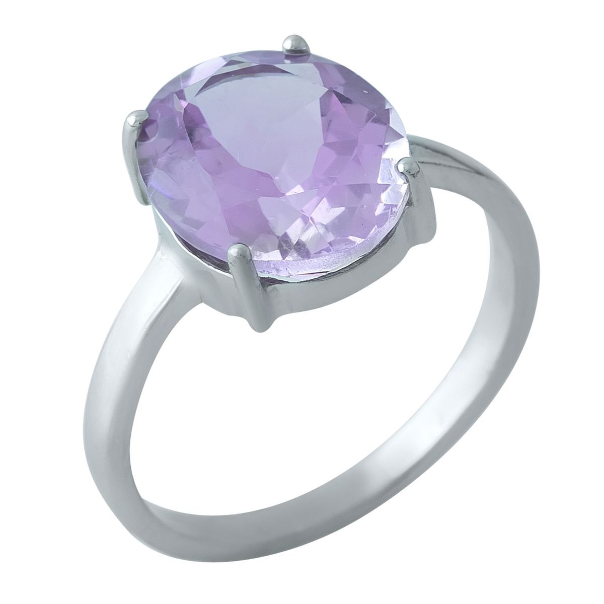 

Серебряное кольцо LAMIA с натуральным аметистом 4.48ct 17 размер