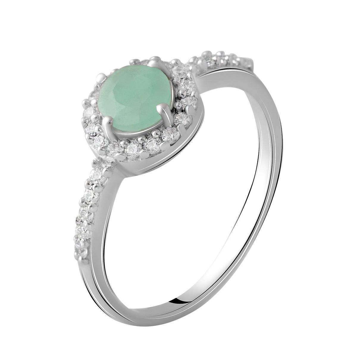 

Серебряное кольцо LAMIA с натуральным изумрудом 0.84ct 16.5 размер