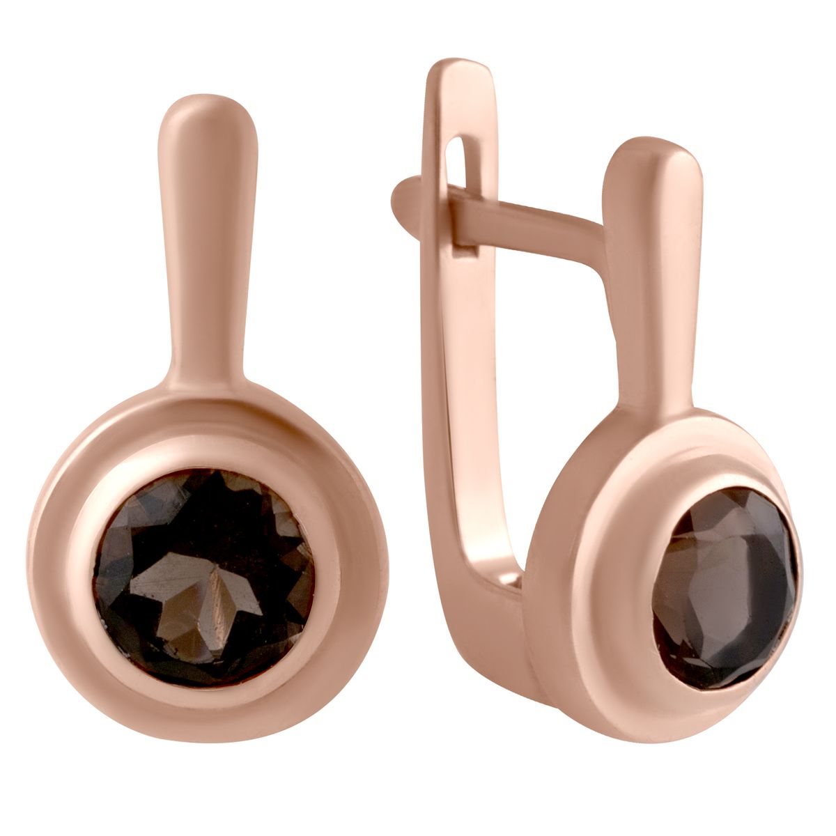 

Золотые серьги LAMIA с натуральным раухтопазом (димчатим кварцем) 1.2ct