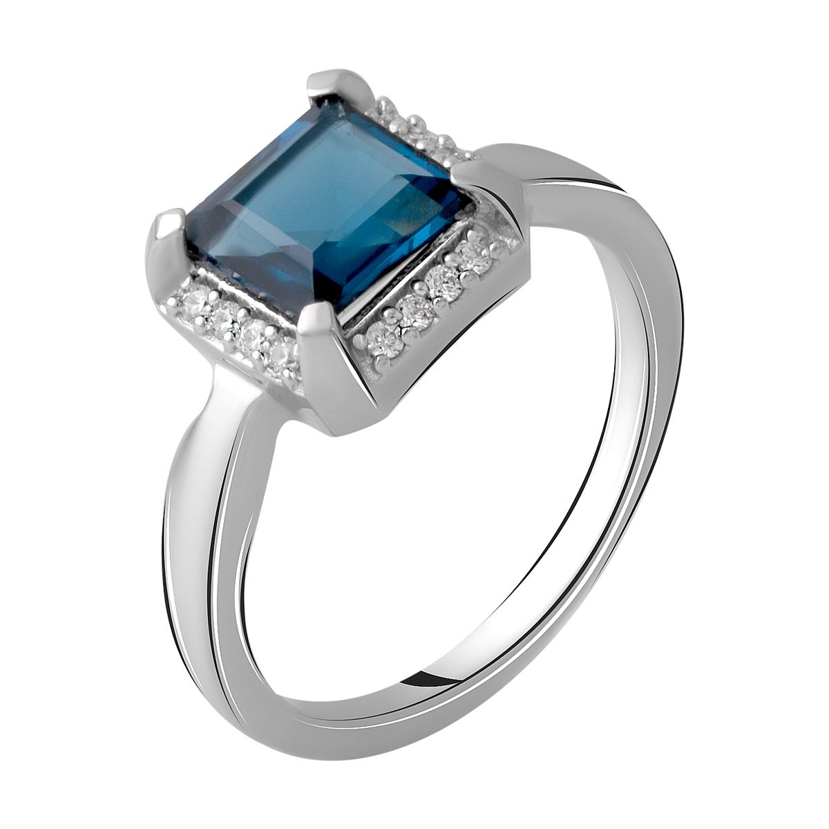 

Серебряное кольцо LAMIA с натуральным топазом Лондон Блю 1.603ct 18 размер