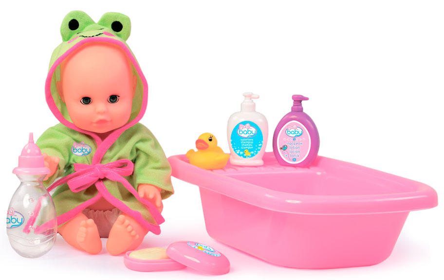 

Пупс Плей Беби, 32 см, с ванночкой для купания, Play Baby (12-37784)