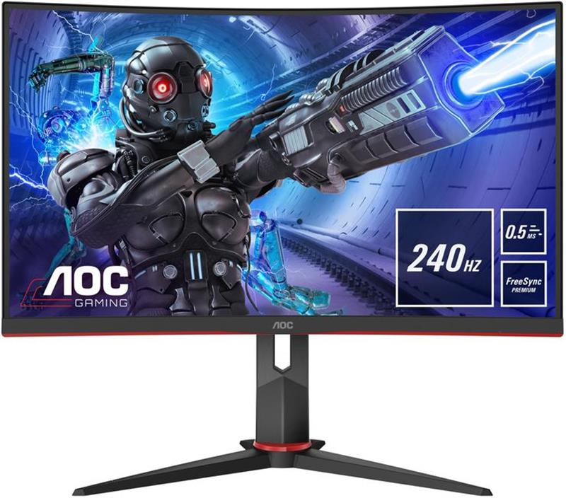 

Монитор AOC 27" C27G2ZE/BK VA Black/Red Curved; 1920х1080 (240 Гц), 300 кд/м2, 0.5 мс, DisplayPort, 2xHDMI