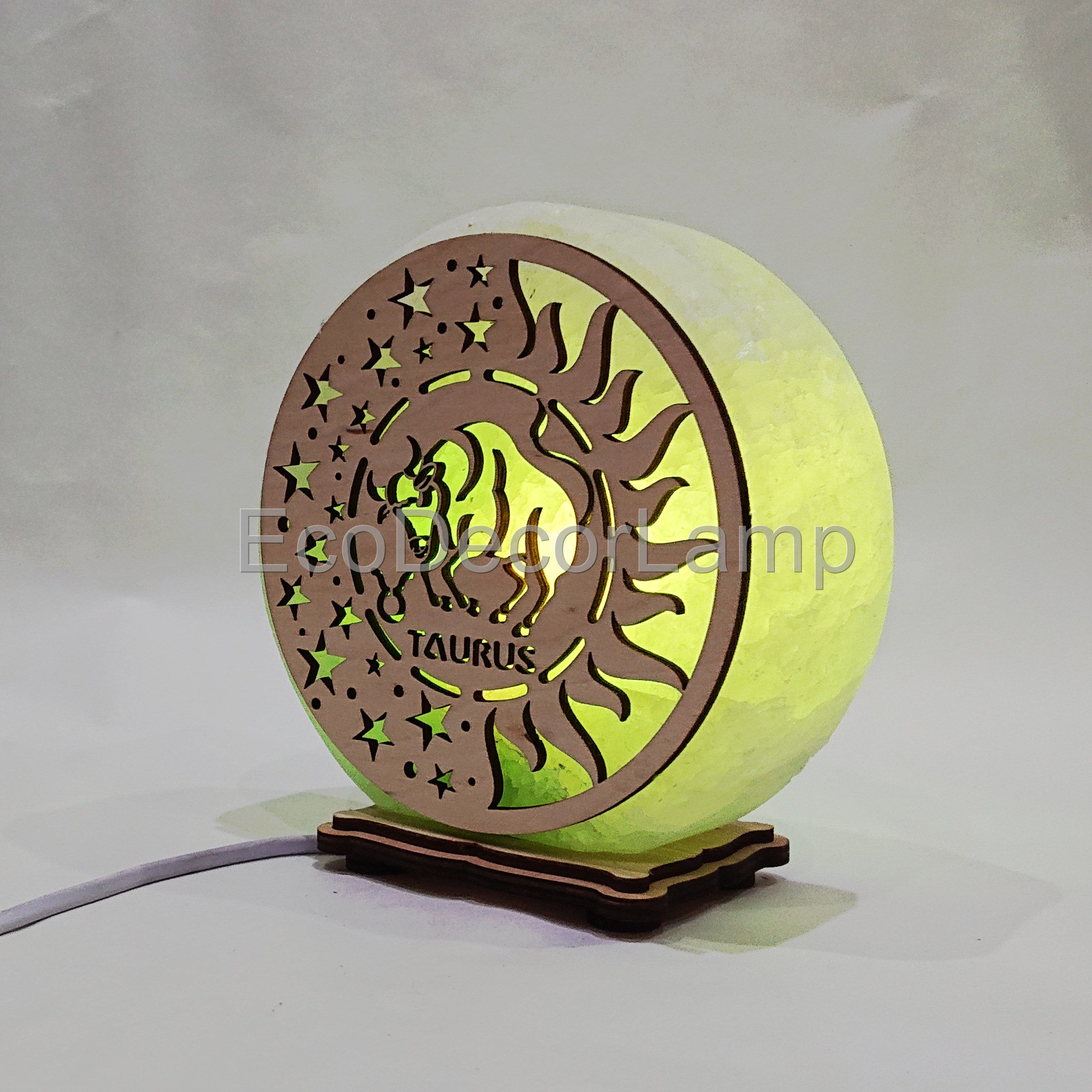 

Соляной светильник EcoDecorLamp "Телец" зелёный