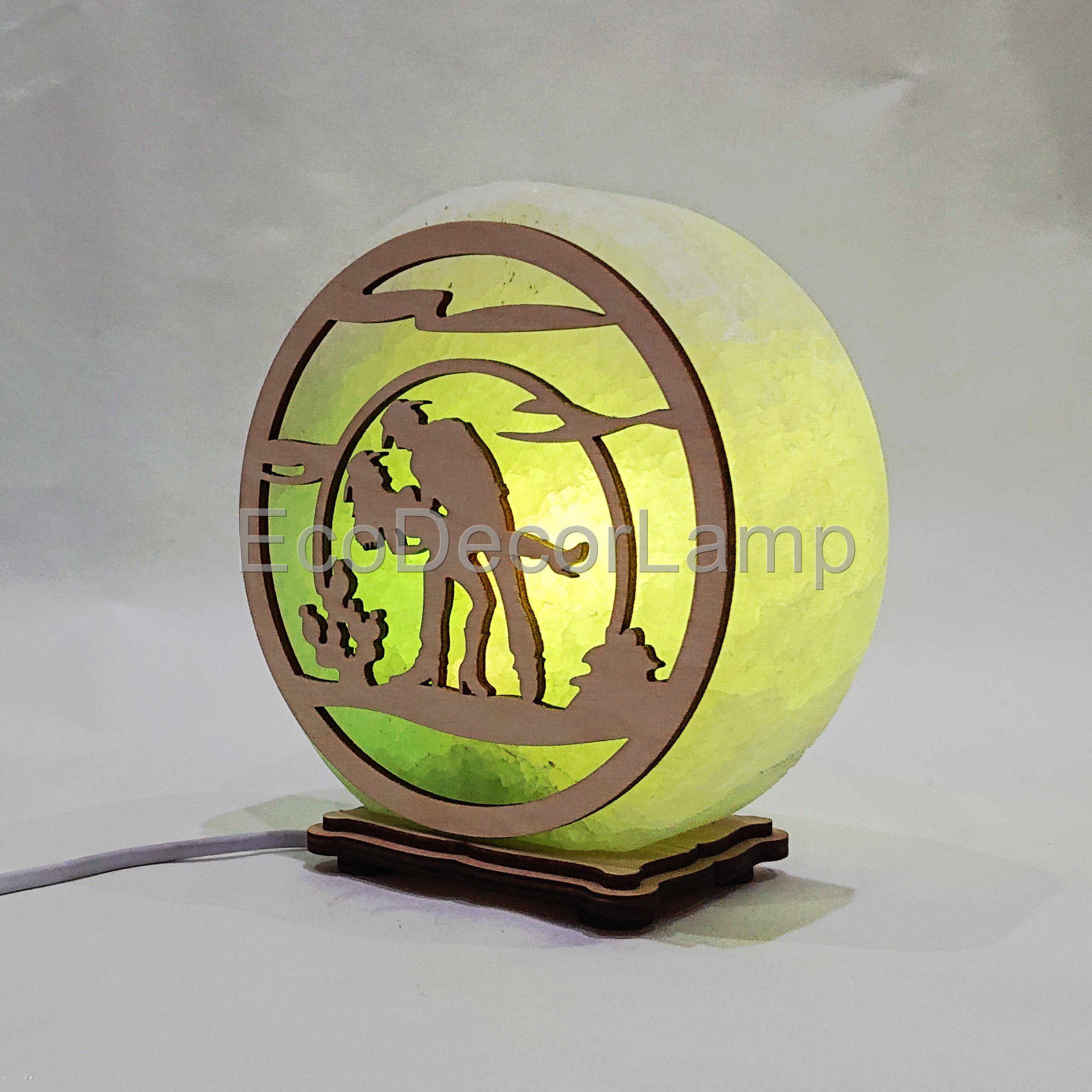 

Соляная лампа EcoDecorLamp круглый Джаз зелёный