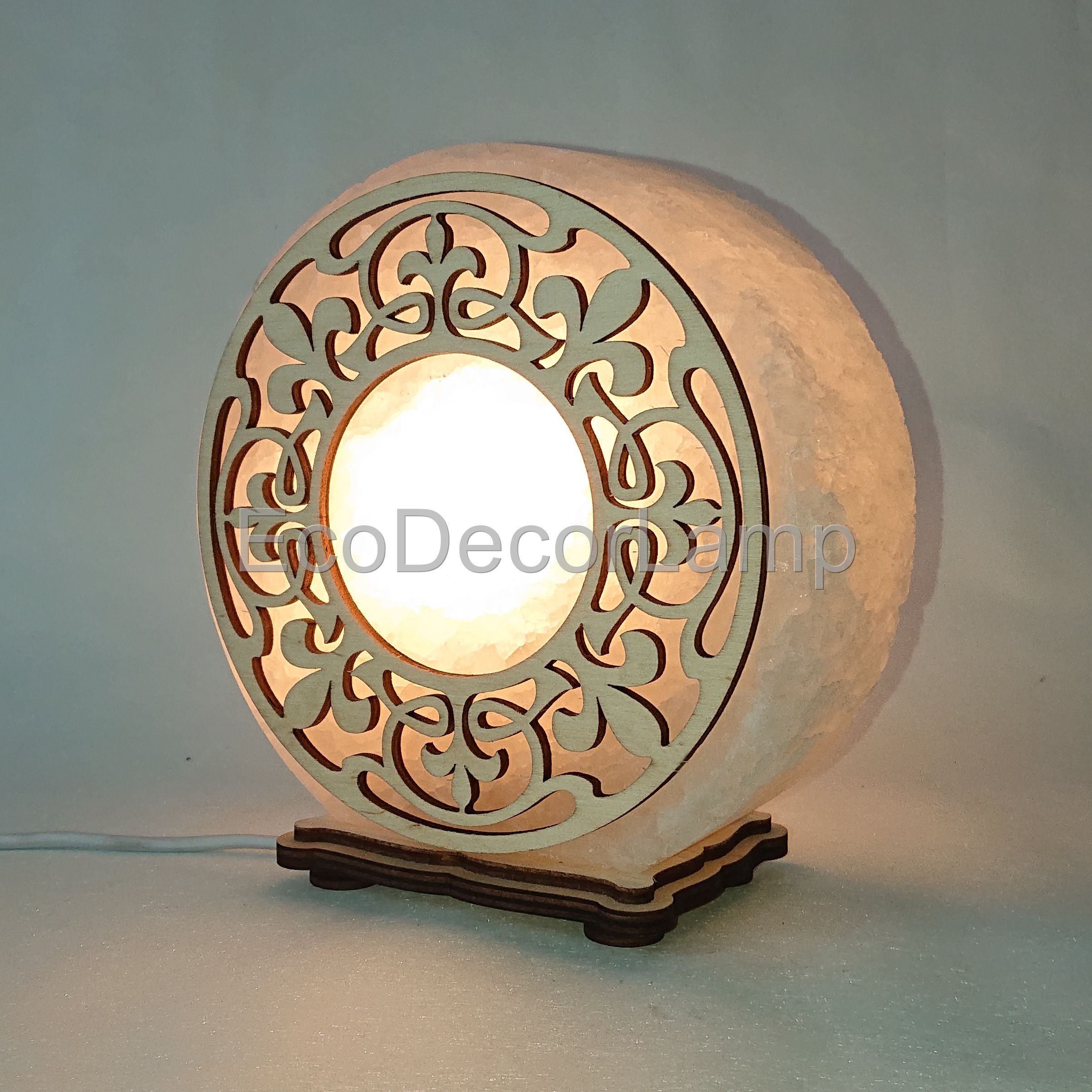 

Соляной светильник EcoDecorLamp круглый Узор 4 жёлтый