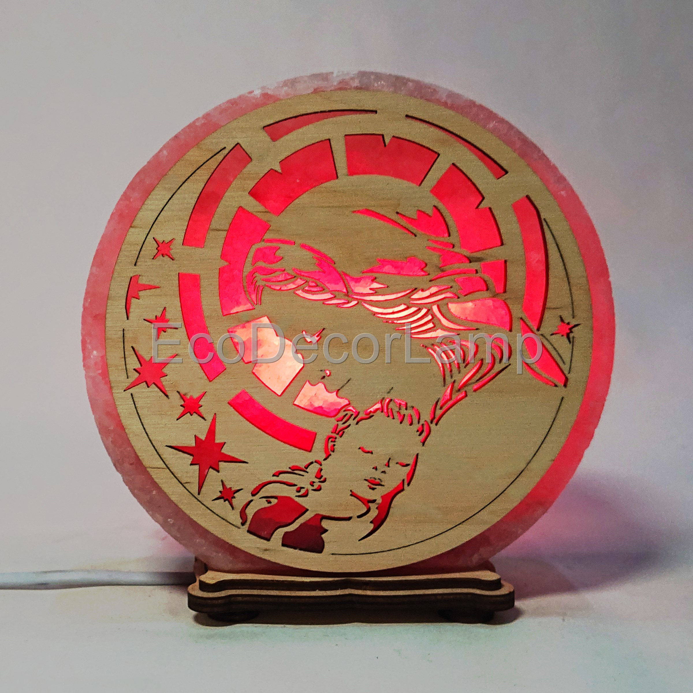 

Соляная лампа EcoDecorLamp круглый Богородица красный