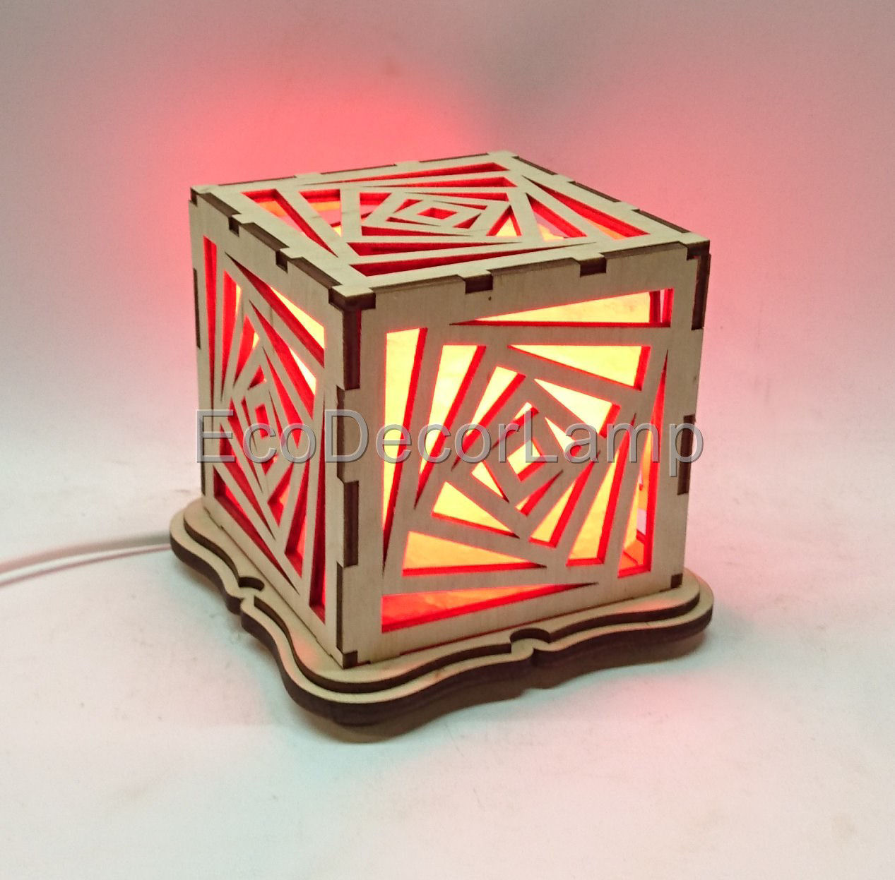 

Соляная лампа EcoDecorLamp Куб Кубы красный