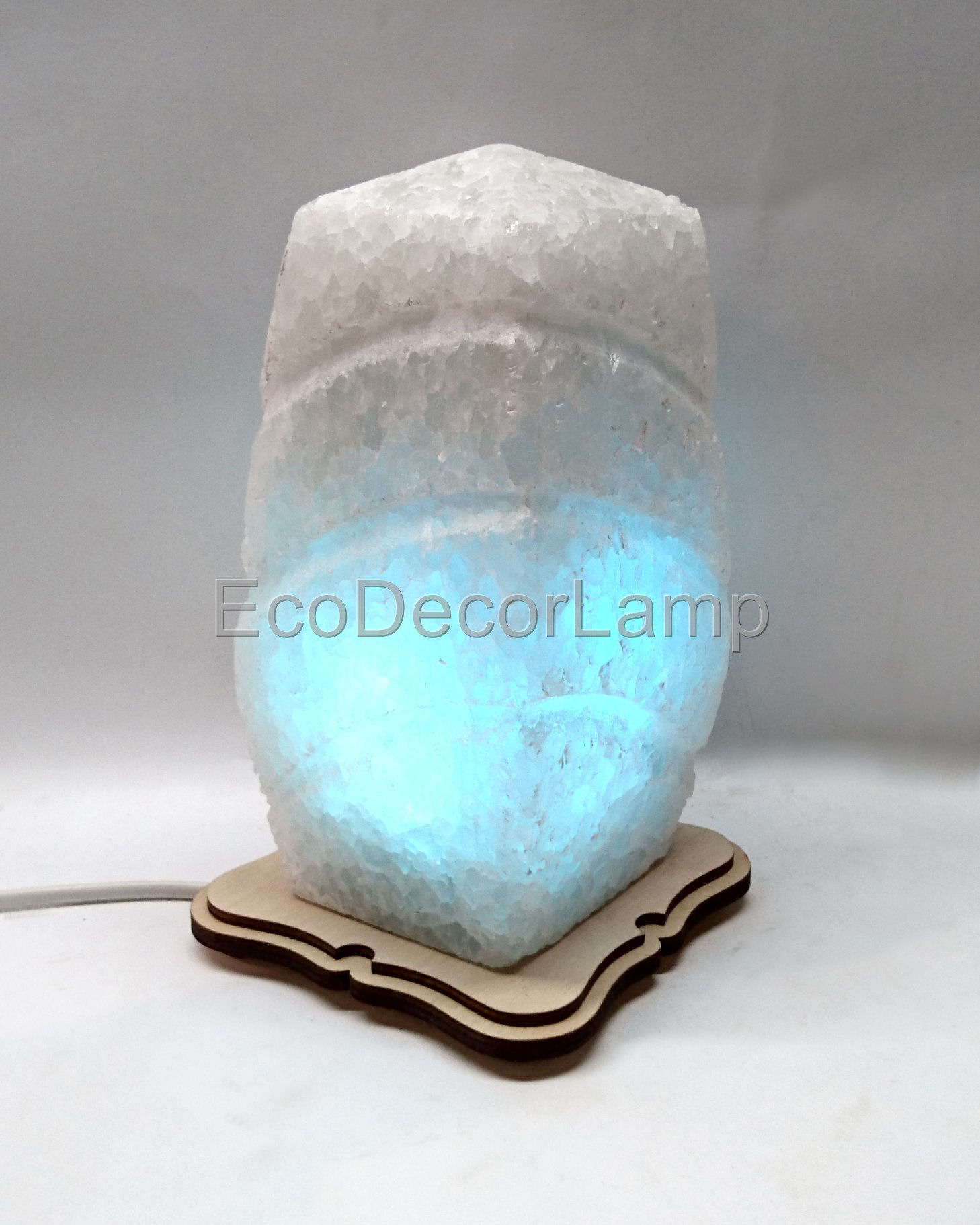 

Соляной светильник EcoDecorLamp Прямоугольник резной синий