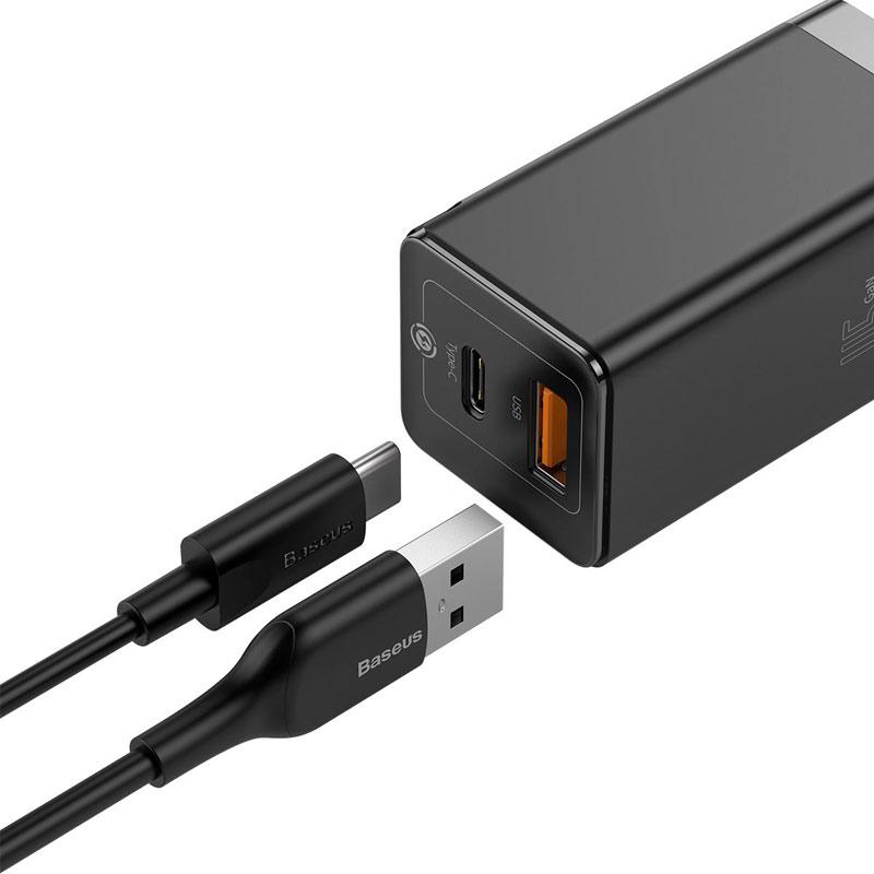 

Сетевое зарядное устройство 1USB + Type-C Baseus GaN2 Quick Charger 45W +Type-C to Type-C Cable (CCGAN-Q01) Black