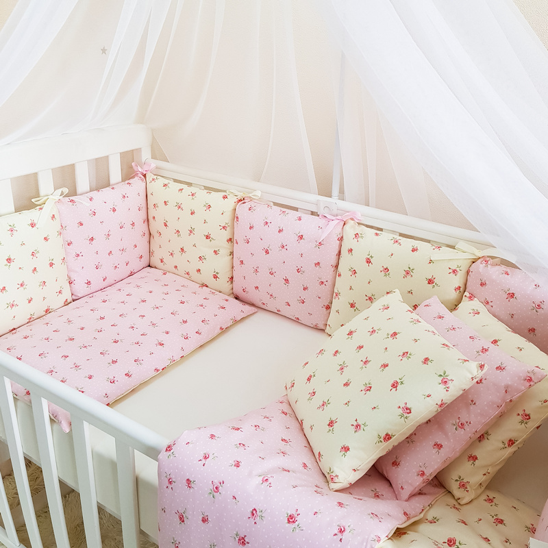 

Сменный комплект постельного в кроватку (3 пр.) Baby Design Прованс розовый