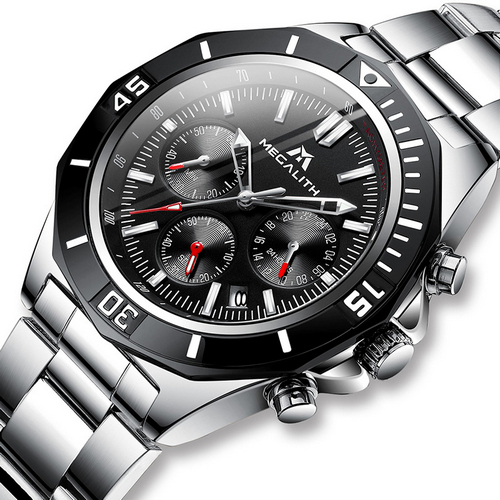 

Мужские наручные часы Megalith 8206M Silver-Black