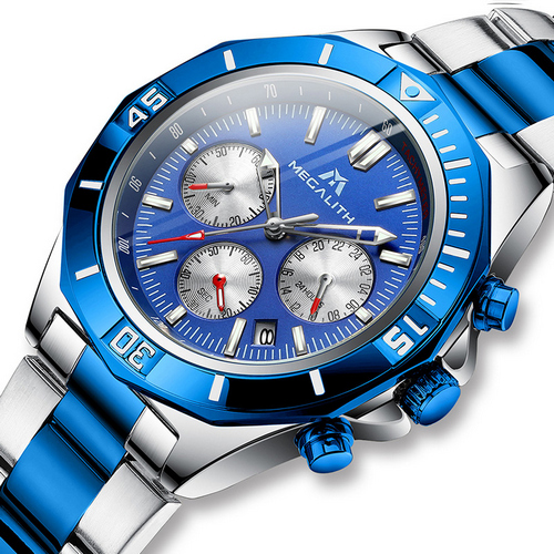 

Мужские наручные часы Megalith 8206M Silver-Blue