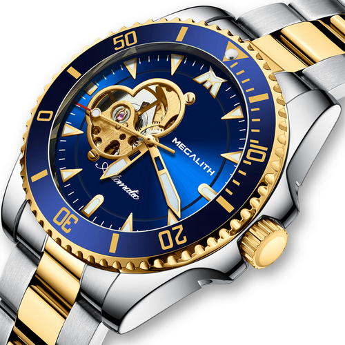 

Мужские наручные часы Megalith 8209M Silver-Gold-Blue