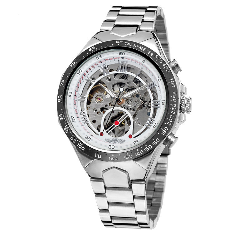 

Мужские наручные часы Winner 8067 Silver-Black-White Red Cristal