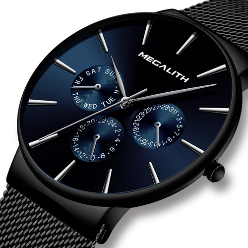 

Мужские наручные часы Megalith 0047M-6 Black-Blue