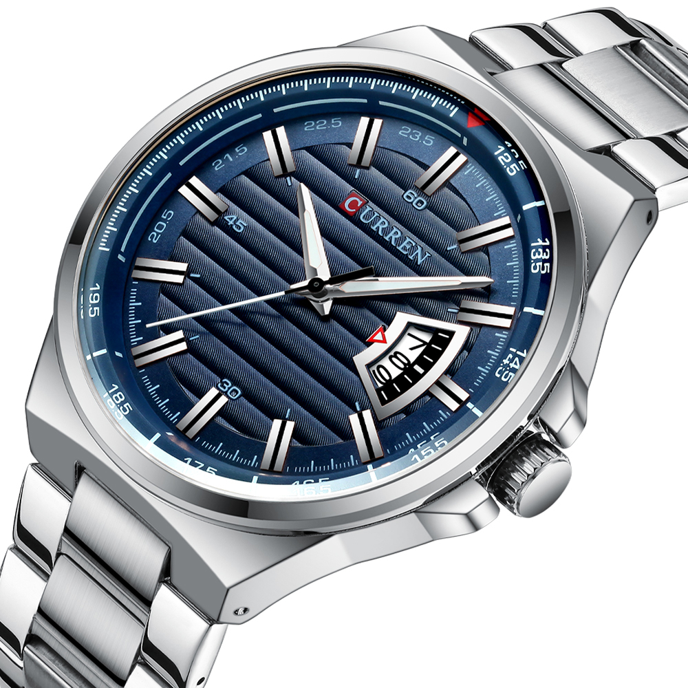 

Мужские наручные часы Curren 8375 Silver-Blue