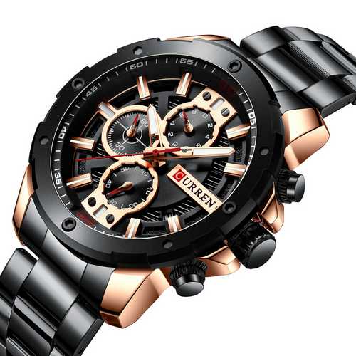 

Мужские наручные часы Curren 8336 Black-Cuprum