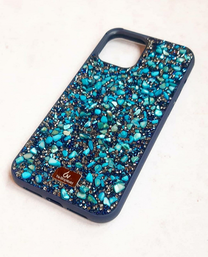 

Чехол CaseFashion diamonds (TPU) для iPhone 12/12 Pro emerald blue