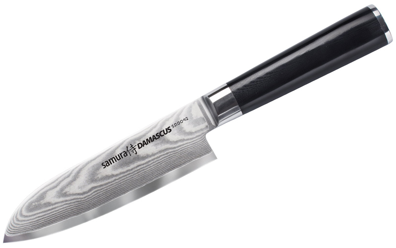 

Кухонный нож Samura Damascus Сантоку 145 мм Черный (SD-0092)