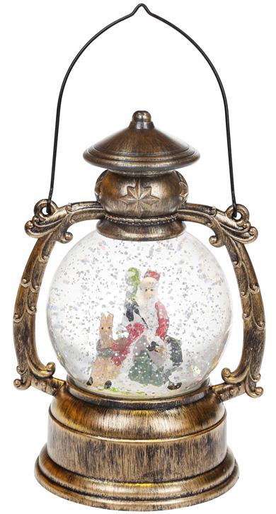 

Новогодний декоративный фонарь Santa с оленем 20.5 см с LED подсветкой, подвесной Bona DP43108
