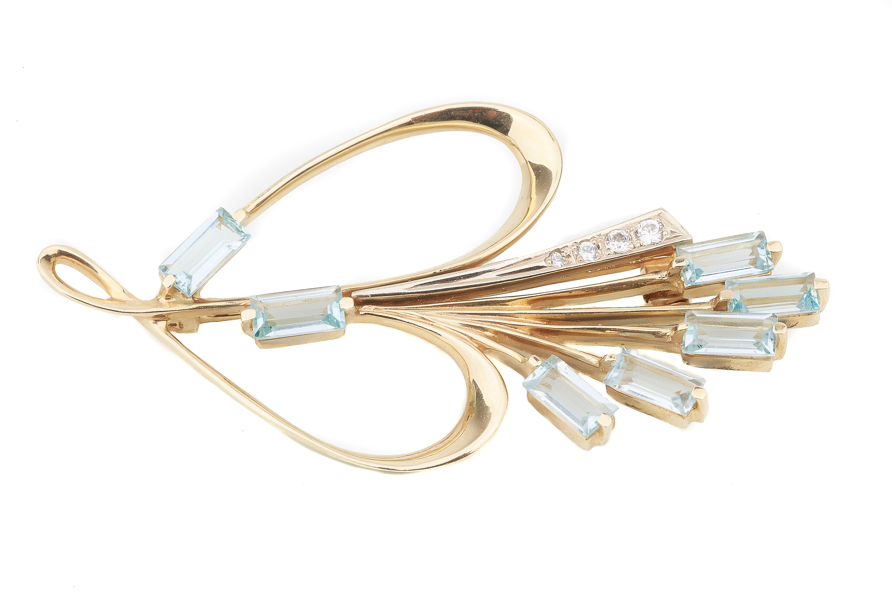 

Золотая брошь с топазами и фианитами 18002 Диамант