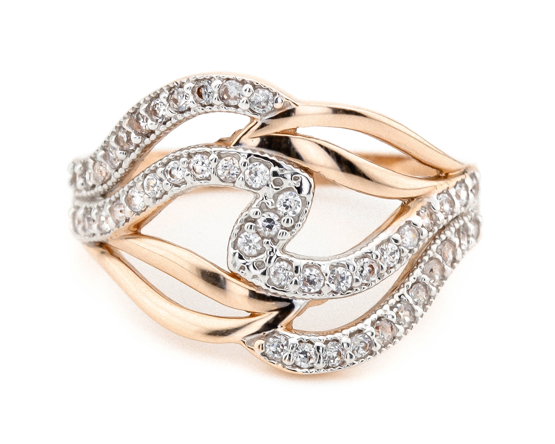 

Серебряное кольцо "Шарики" K11706 Диамант, 17,5 размер