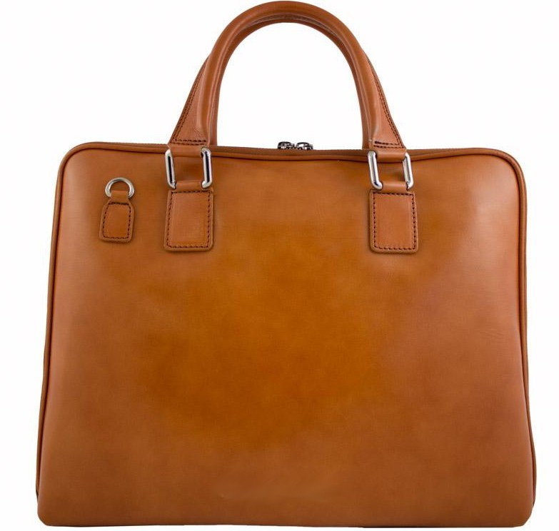 

Женская кожаная сумка-портфель Bottega Carele BC801 light brown