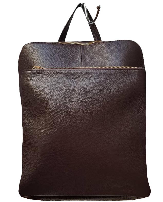 

Женская кожаная сумка-рюкзак Bottega Carele BC704 dark brown