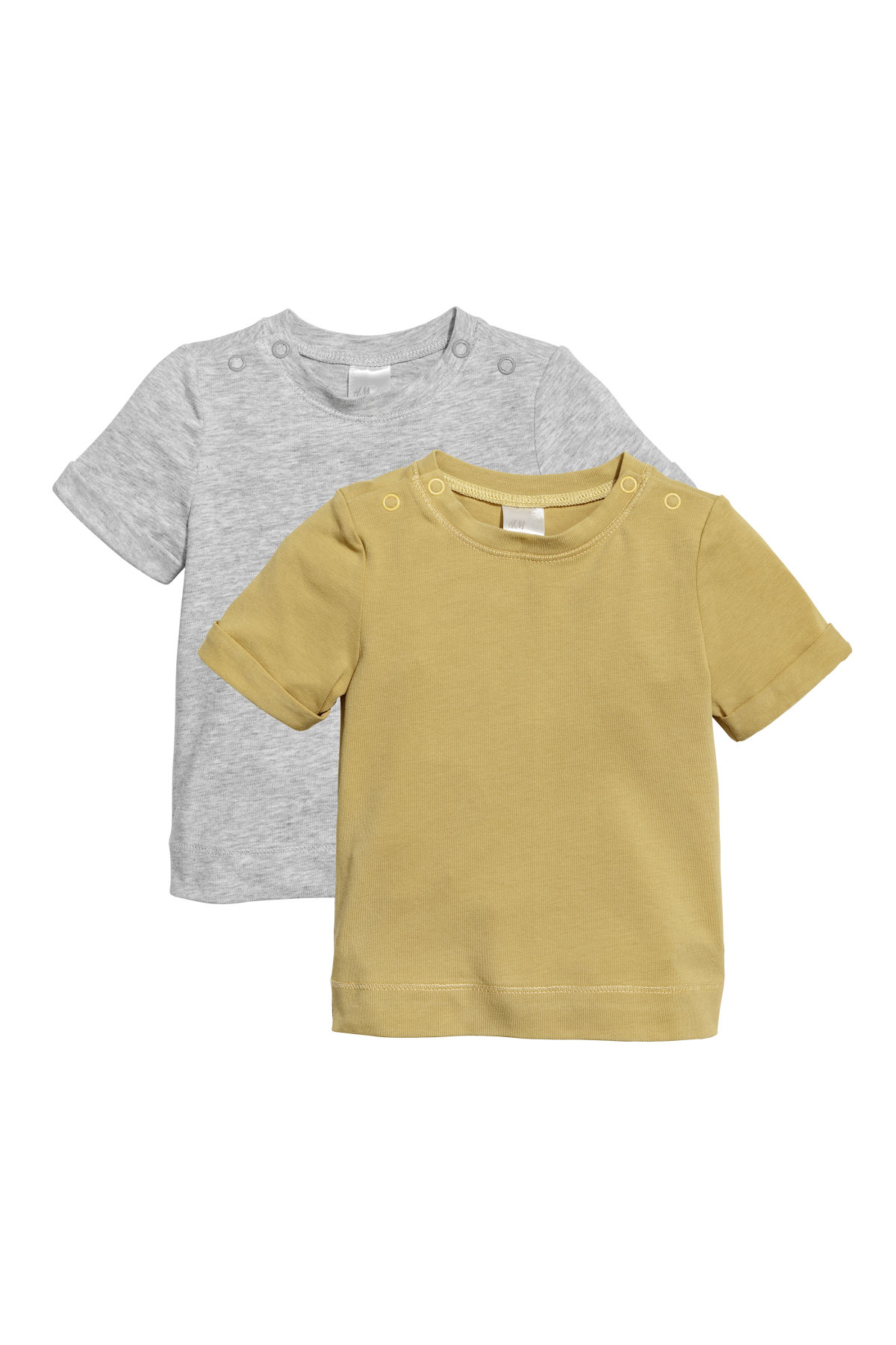 

Футболка (2шт) H&M 68см серо горчичний 76083327