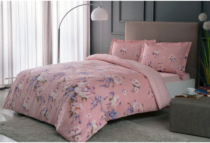 

Комплект постельного белья TAC Сатин Rain pembe 200x220 (svt-2000022213141)