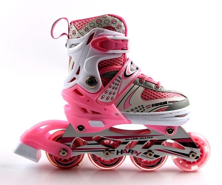 

Роликовые Коньки Детские Раздвижные Happy Pink размер 38-42 (SD 518333674-L)