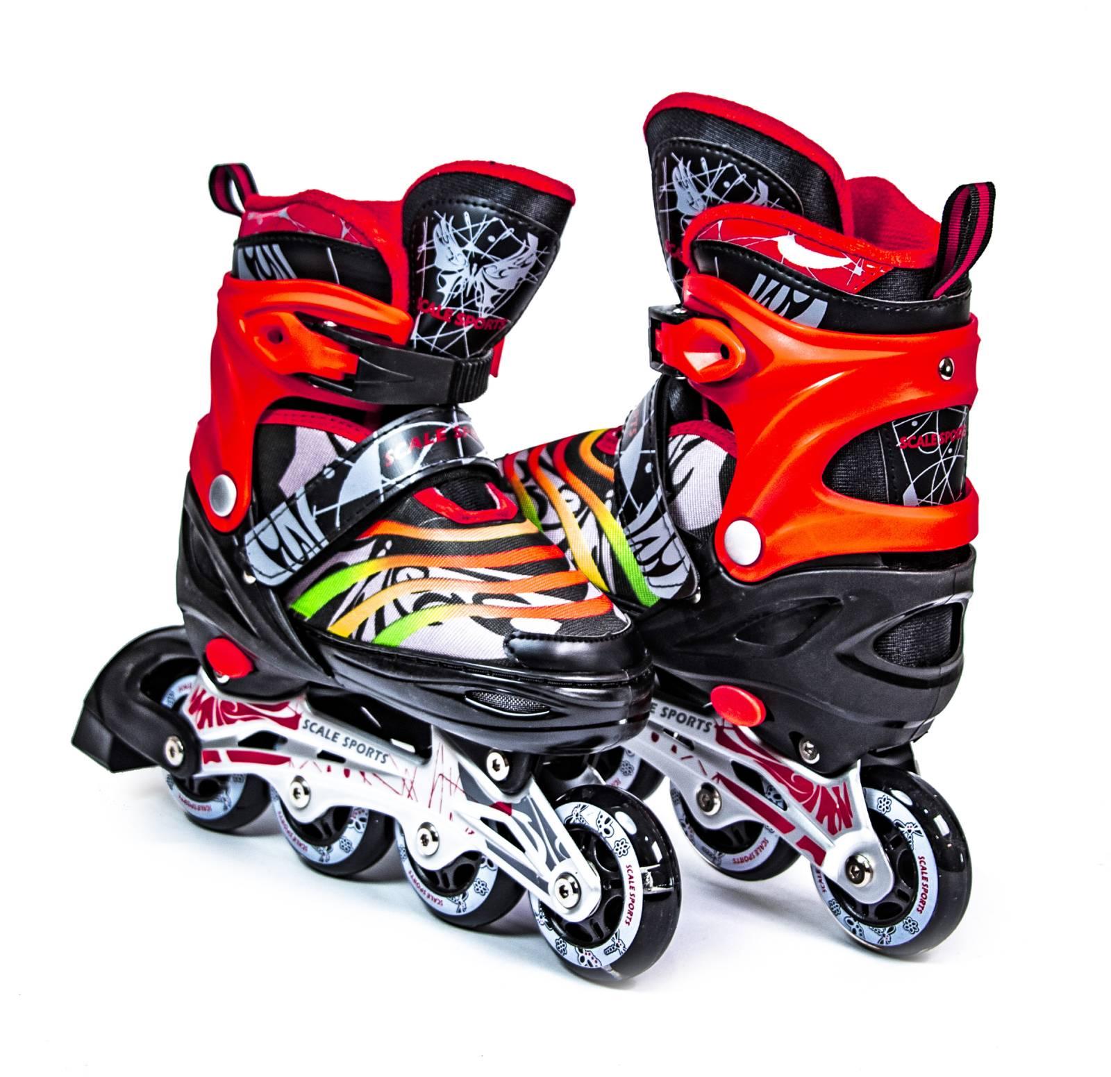 

Роликовые Коньки Детские Раздвижные Scale Sports размер 38-41 Светящиеся колеса Черно-красные (SD LF 907M-L)