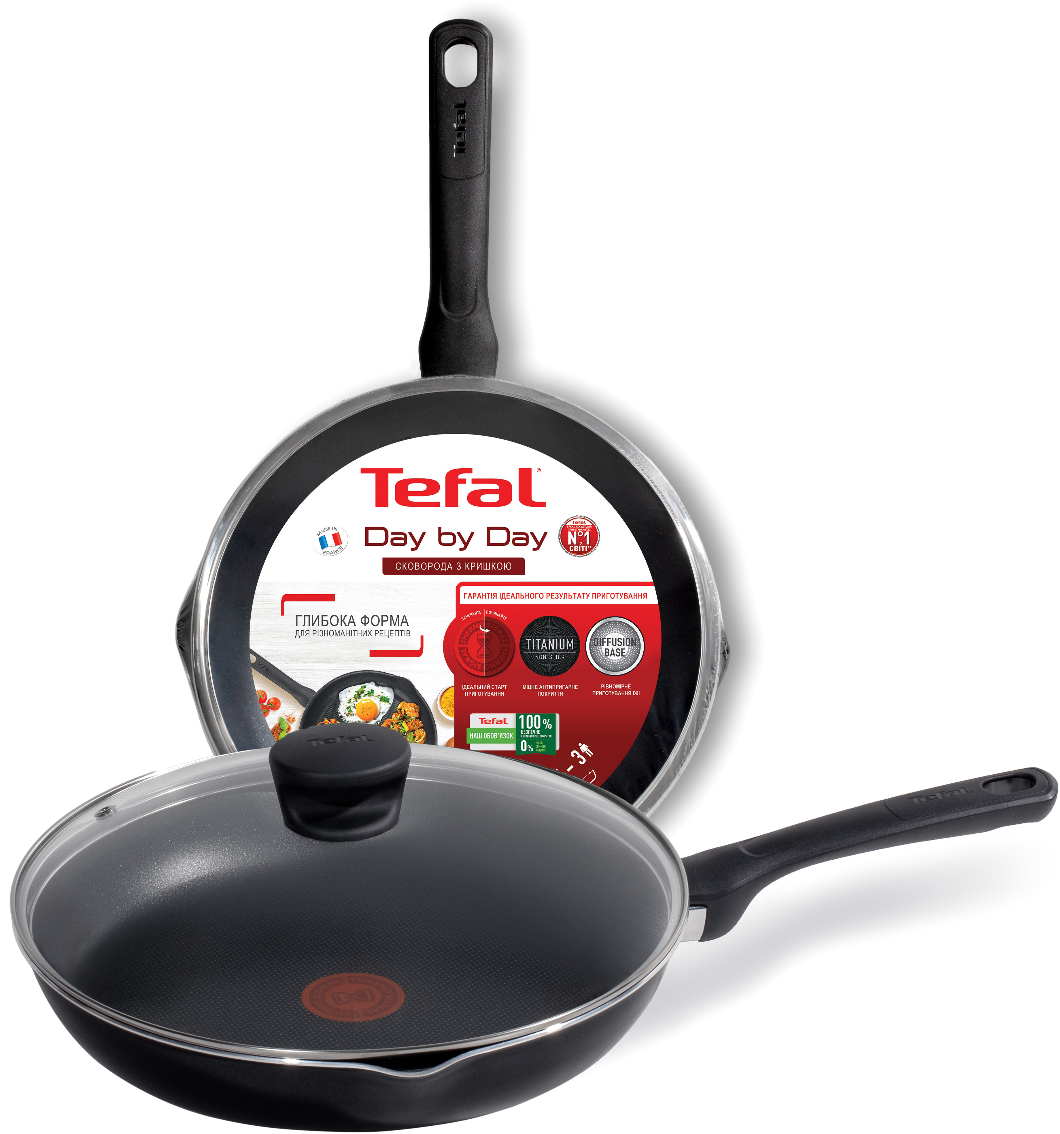 

Сковорода Tefal Day by Day 24 см с крышкой